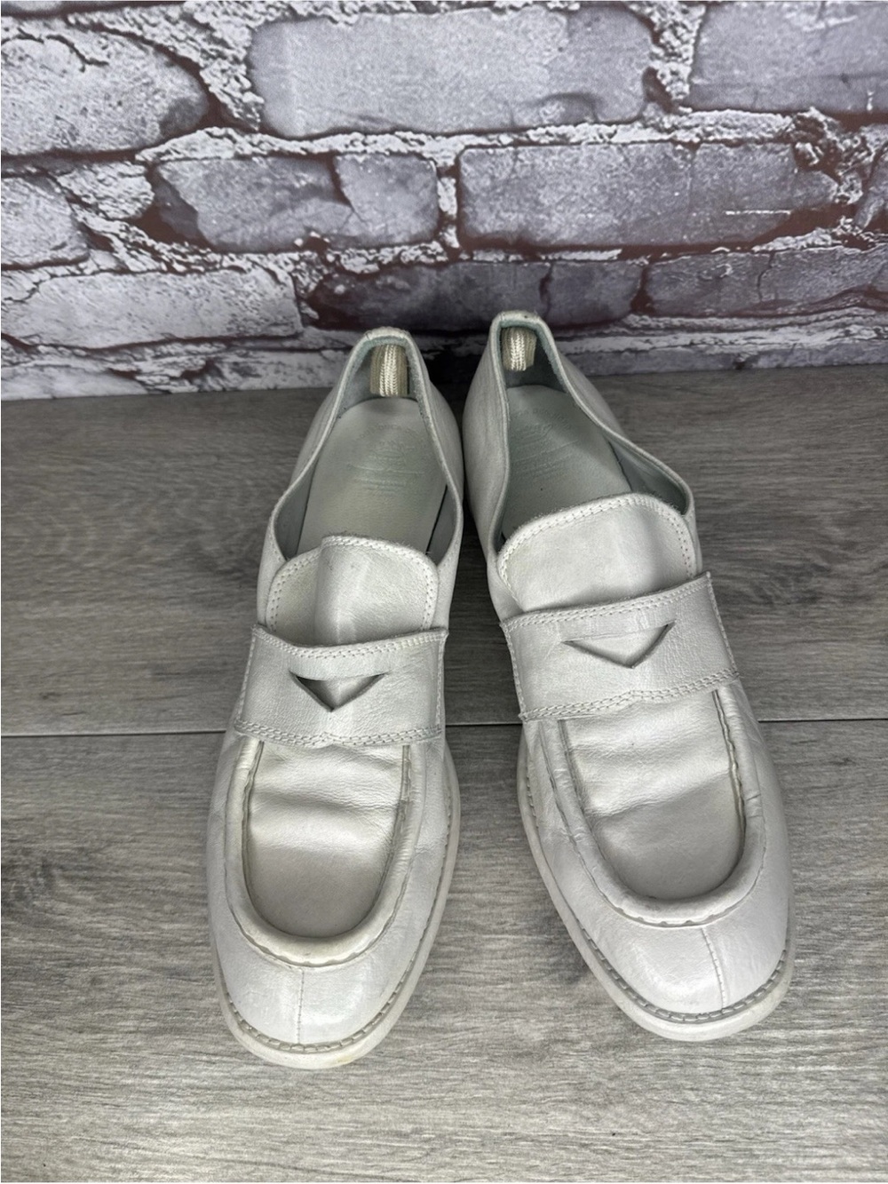 Officine Creative Ivory Leather Penny Loafers Pumps Shoes Women Sz 40EU/9.5M US